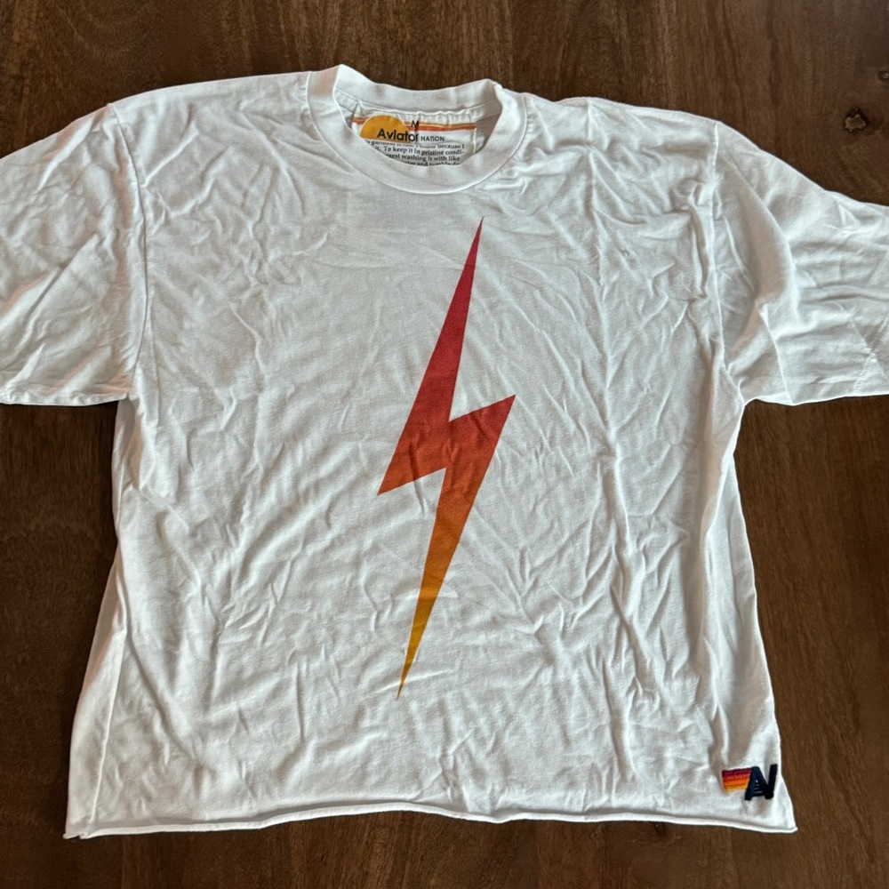 Aviator Nation Lightning Crop Tee